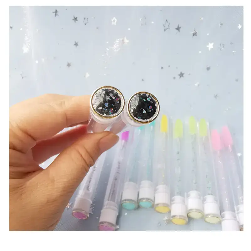 7 Color Eyelash Test Tubes with Keychain