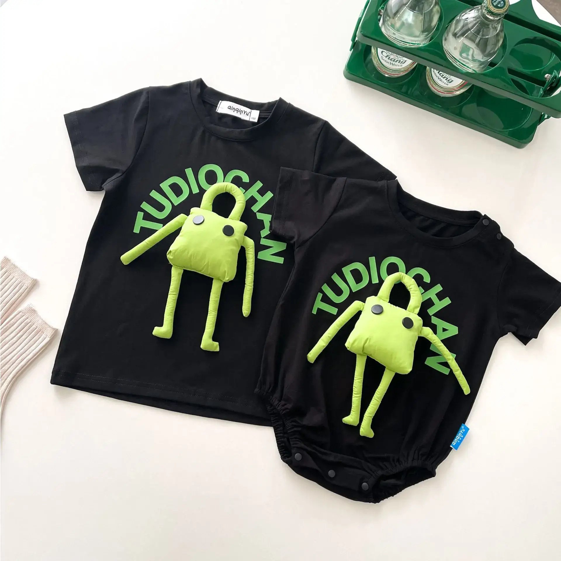 Baby Climbing Suit Cartoon Mother & Child Cotton Summer Top — feature 25