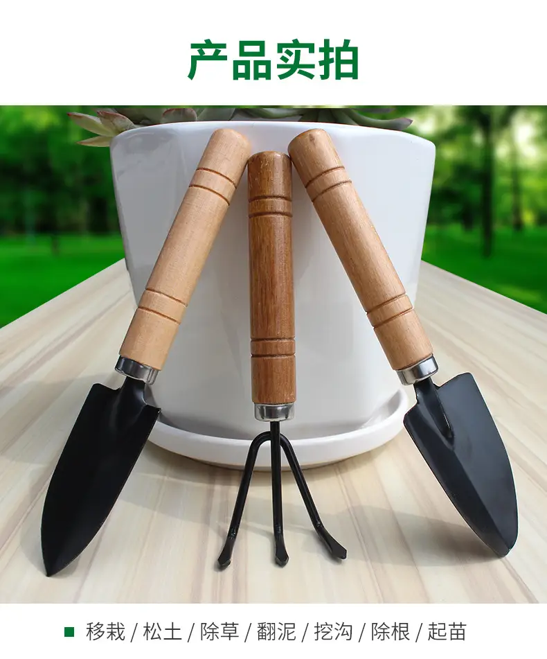 Gardening Three-Piece Set: Potted Plant Shovel, Small Garden Shovel, Indoor Flower Bonsai Soil Loosening Tool for Planting Flowers and Vegetables — feature 8