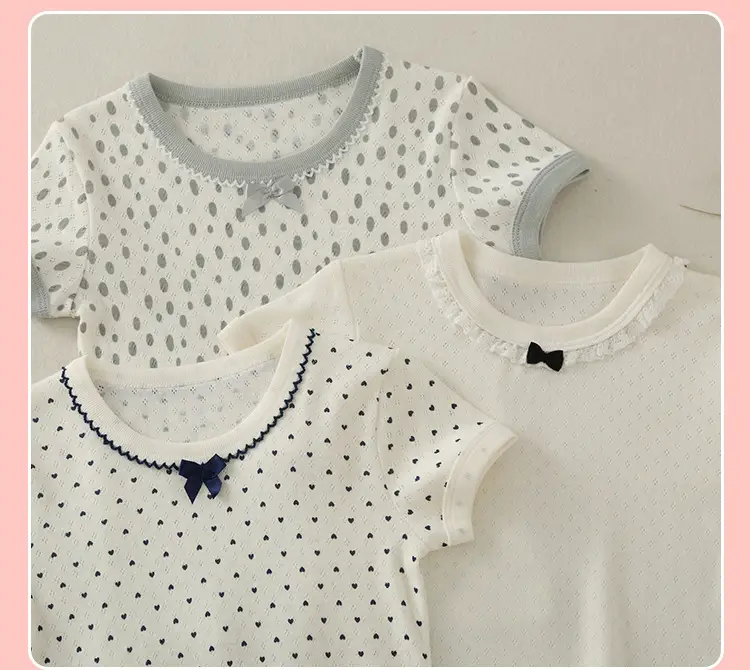 Girls T-shirt 2023 Cotton Round Neck Short Sleeve — feature 12