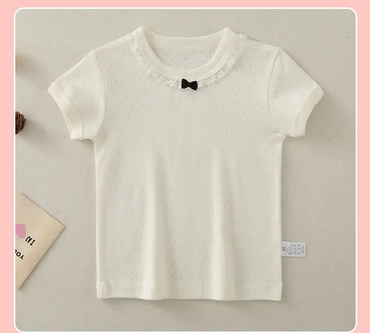 Girls T-shirt 2023 Cotton Round Neck Short Sleeve — feature 14