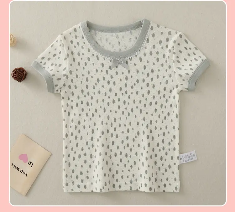 Girls T-shirt 2023 Cotton Round Neck Short Sleeve — feature 21
