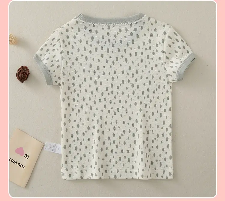 Girls T-shirt 2023 Cotton Round Neck Short Sleeve — feature 24