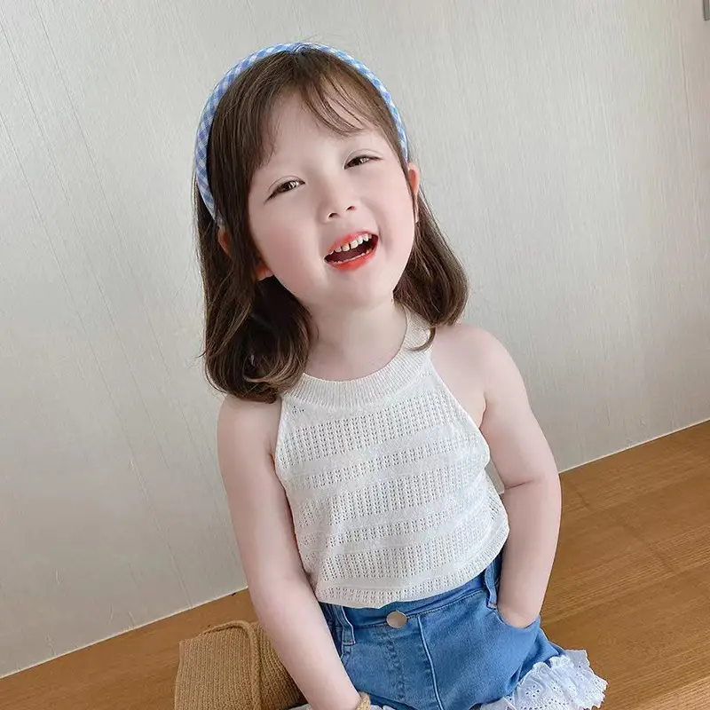 Girls' Blue Knitted Camisole Vest 2Yr Summer 2024 — feature 6