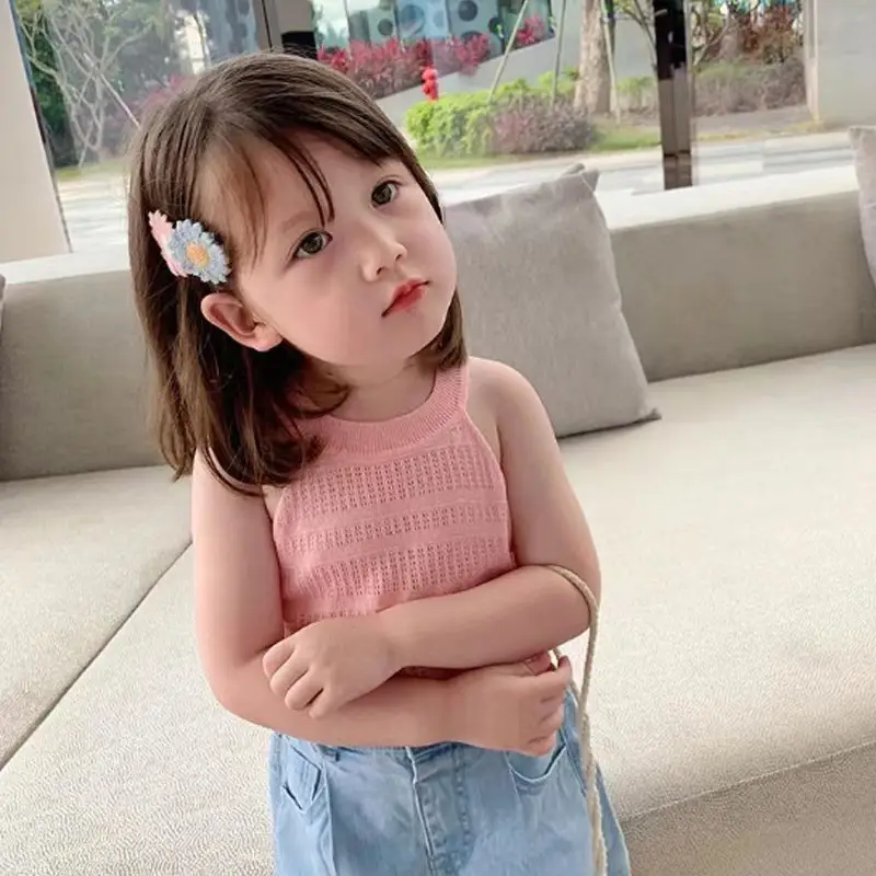 Girls' Blue Knitted Camisole Vest 2Yr Summer 2024 — feature 9