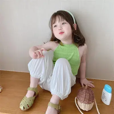 Girls' Blue Knitted Camisole Vest 2Yr Summer 2024 - Image 2