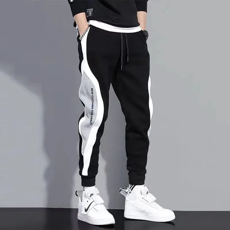 Men Korean Style Black White Ankle Pants Plus Size - Image 2