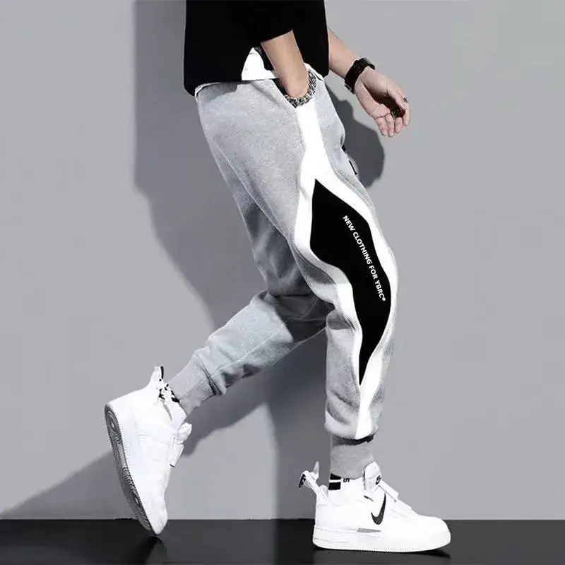 Men Korean Style Black White Ankle Pants Plus Size - Image 5