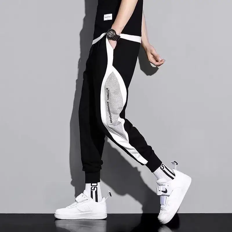 Men Korean Style Black White Ankle Pants Plus Size - Image 6
