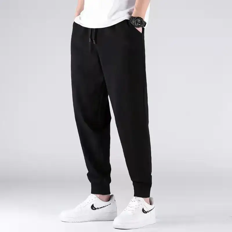Men Korean Style Black White Ankle Pants Plus Size - Image 3