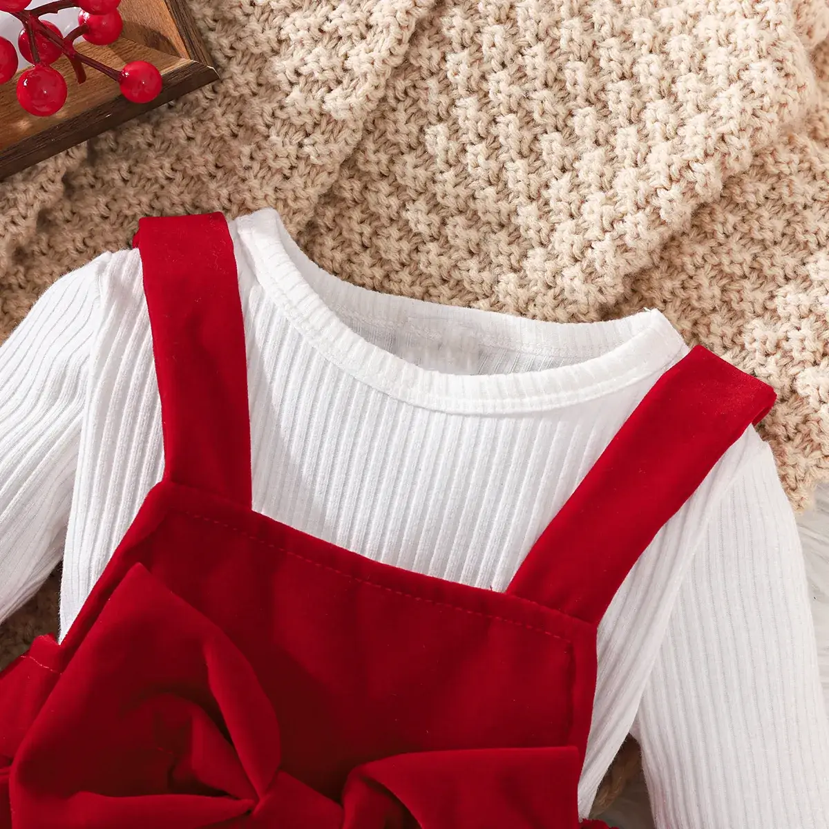 Cross-Border Ins Infant Girl Spring & Fall Pure Color Long-Sleeved Triangle Hoodie Bow Suspender Skirt Trendy