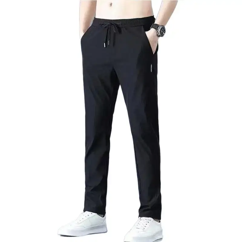 Men Black Stretch Casual Pants Plus Size Sports Wear - Image 9