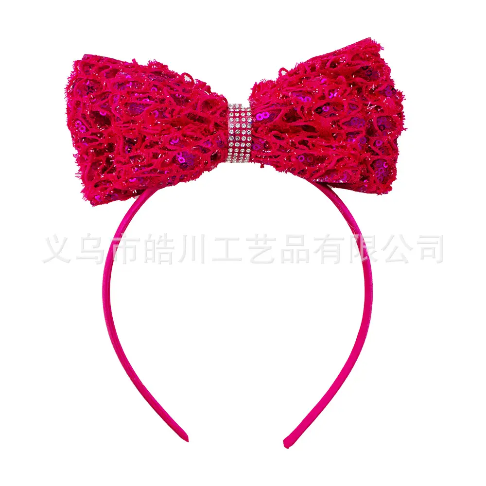 Purple Sequin Double-Bow Hairband for Girls - Image 10
