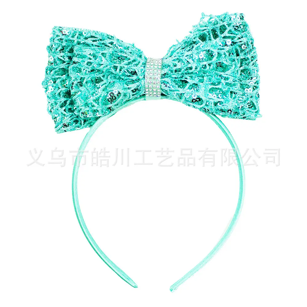 Purple Sequin Double-Bow Hairband for Girls - Image 11