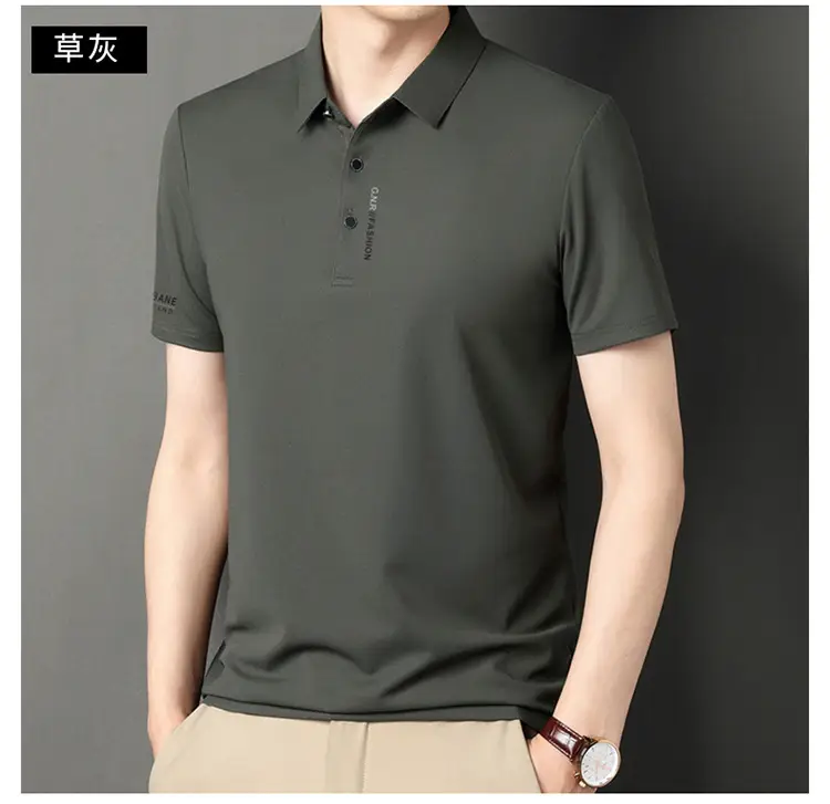 Men Navy Waffle Polo Shirt 2023 Summer — feature 14