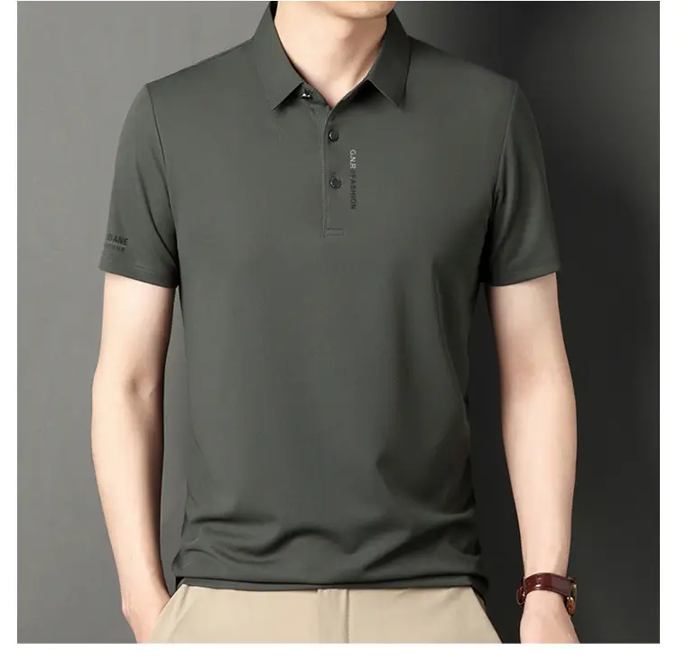 Men Navy Waffle Polo Shirt 2023 Summer — feature 15