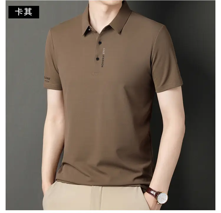 Men Navy Waffle Polo Shirt 2023 Summer — feature 17