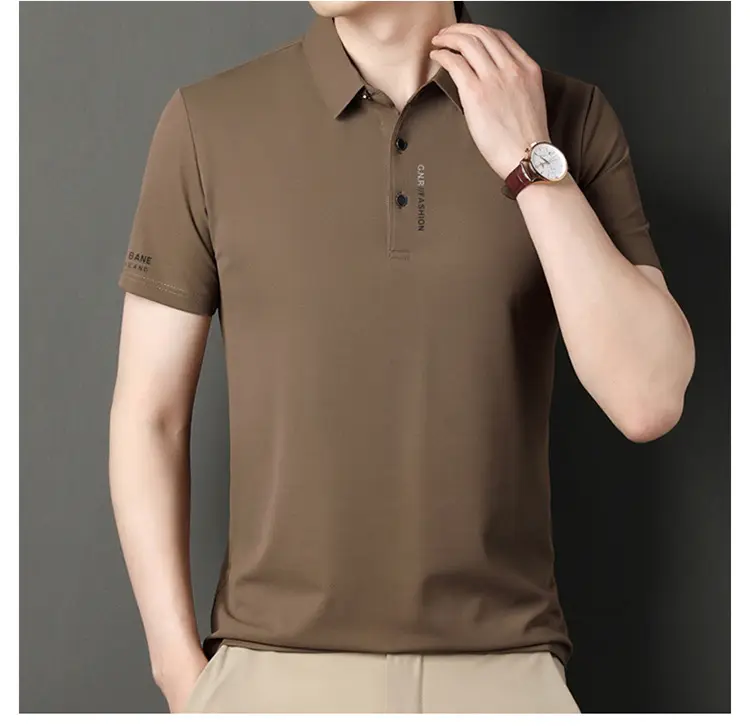 Men Navy Waffle Polo Shirt 2023 Summer — feature 19
