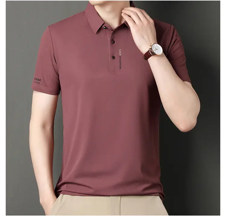 Men Navy Waffle Polo Shirt 2023 Summer — feature 22