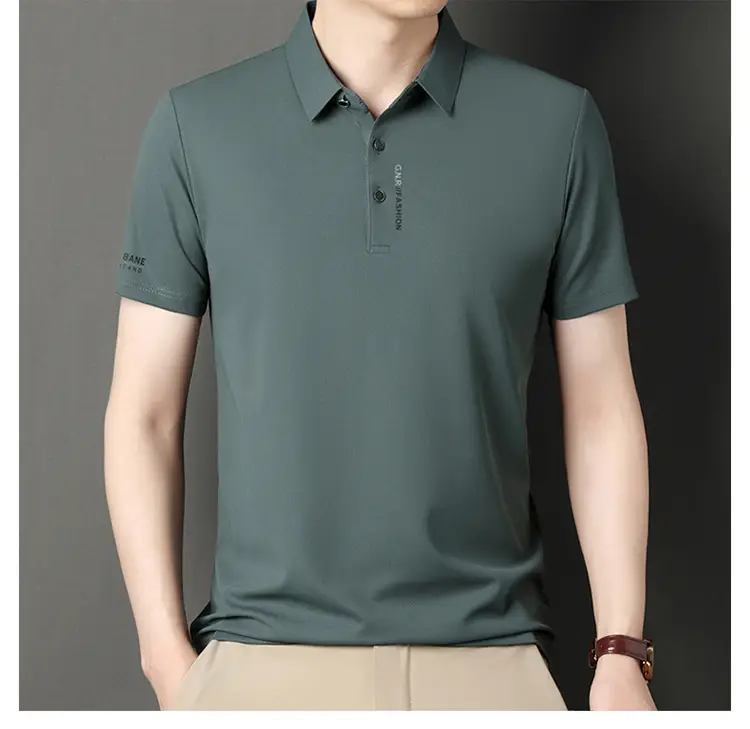 Men Navy Waffle Polo Shirt 2023 Summer — feature 24
