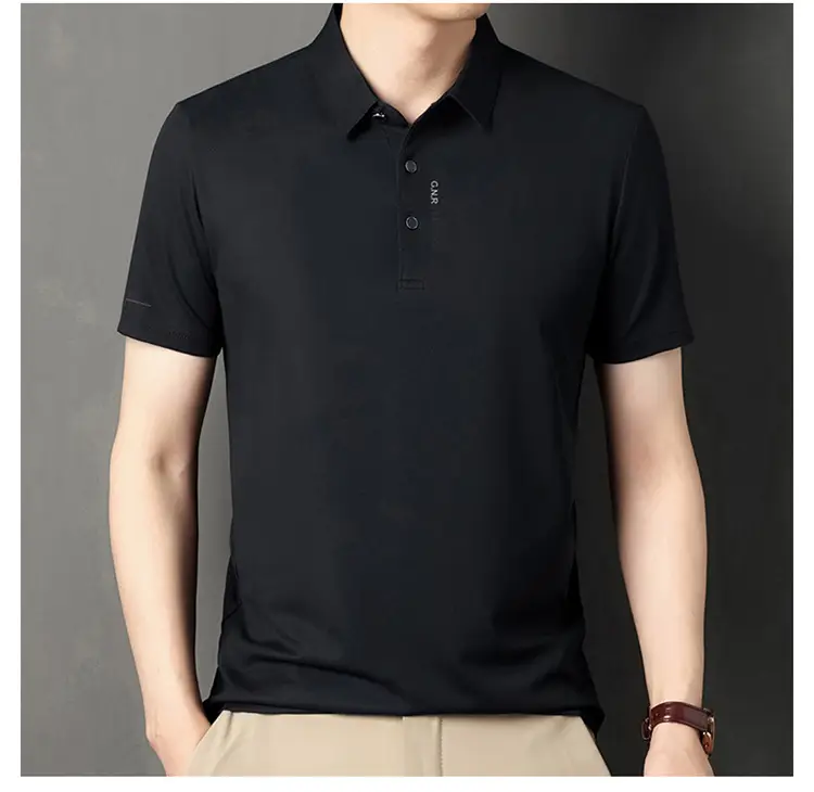 Men Navy Waffle Polo Shirt 2023 Summer — feature 27