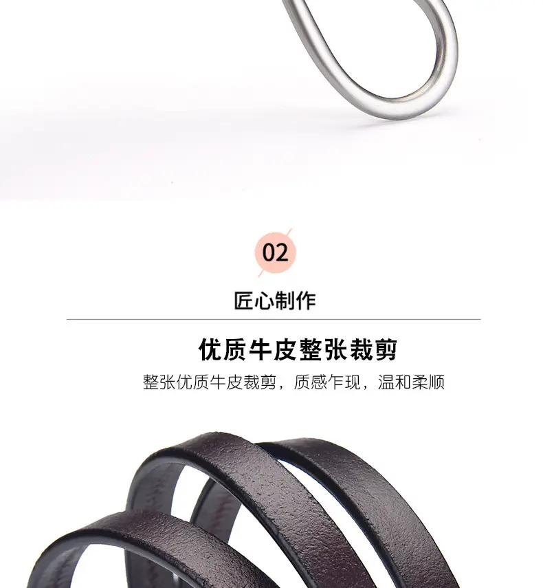 Women's Green Embossed Leather Belt with Ring β feature 13