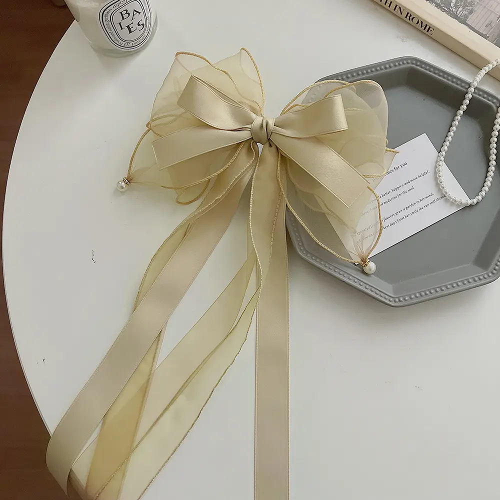 2023 New Super Fairy Big Bow Hair Accessories Women's Head High-grade Spring Clip Headwear - Image 7