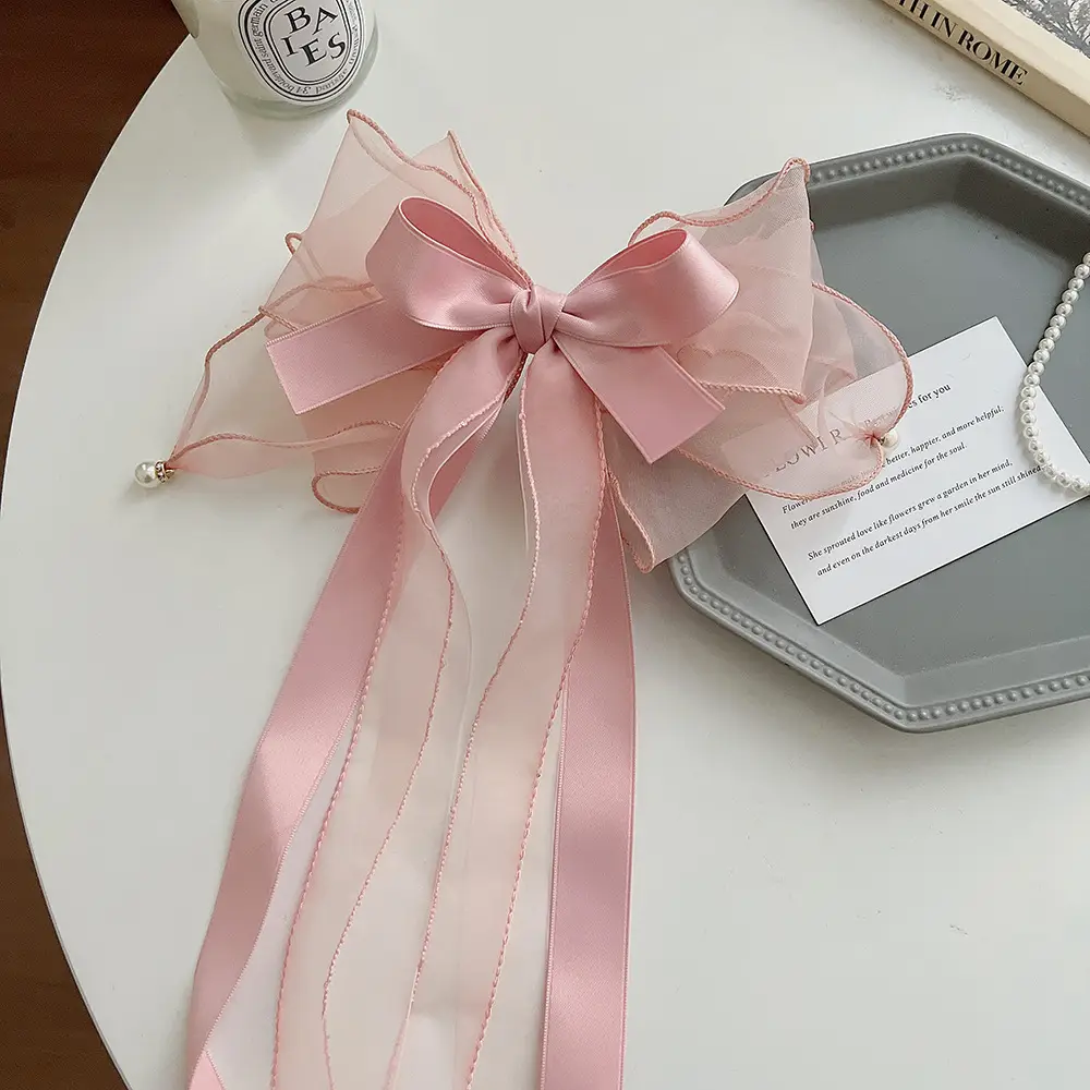 2023 New Super Fairy Big Bow Hair Accessories Women's Head High-grade Spring Clip Headwear - Image 8