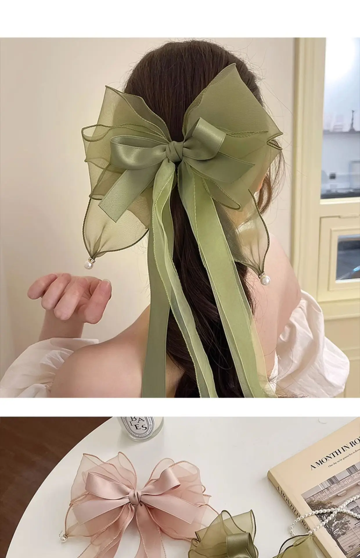 2023 New Super Fairy Big Bow Hair Accessories Women's Head High-grade Spring Clip Headwear — feature 2