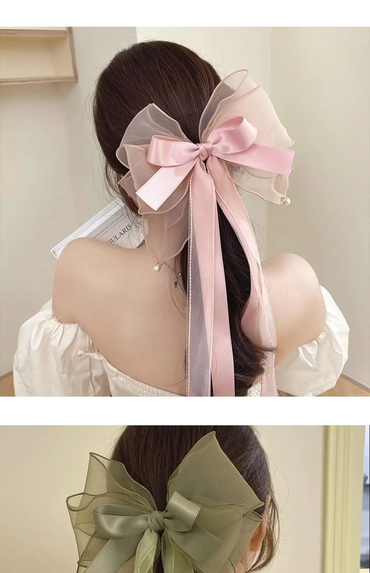 2023 New Super Fairy Big Bow Hair Accessories Women's Head High-grade Spring Clip Headwear — feature 4