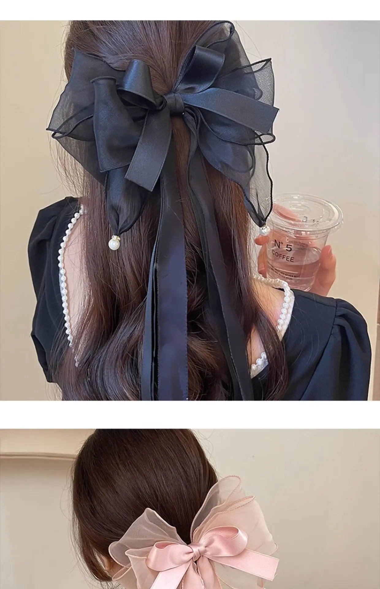 2023 New Super Fairy Big Bow Hair Accessories Women's Head High-grade Spring Clip Headwear — feature 6