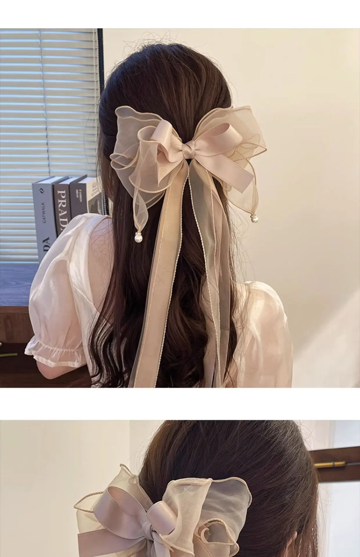 2023 New Super Fairy Big Bow Hair Accessories Women's Head High-grade Spring Clip Headwear — feature 8