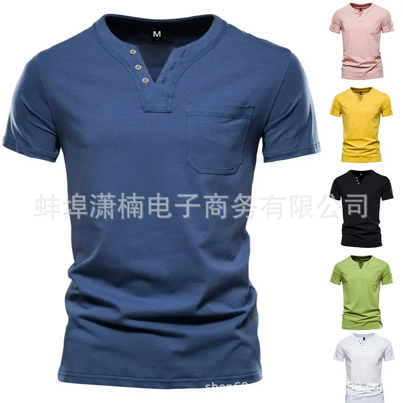 2023 V-Neck Short Sleeve Men T-Shirt White - Image 11