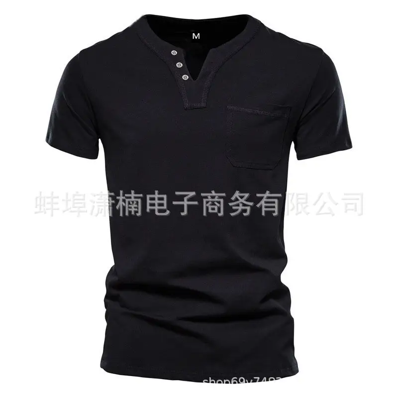 2023 V-Neck Short Sleeve Men T-Shirt White — feature 10