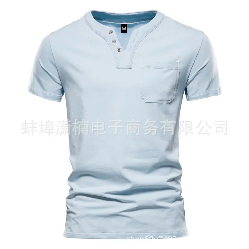 2023 V-Neck Short Sleeve Men T-Shirt White — feature 11