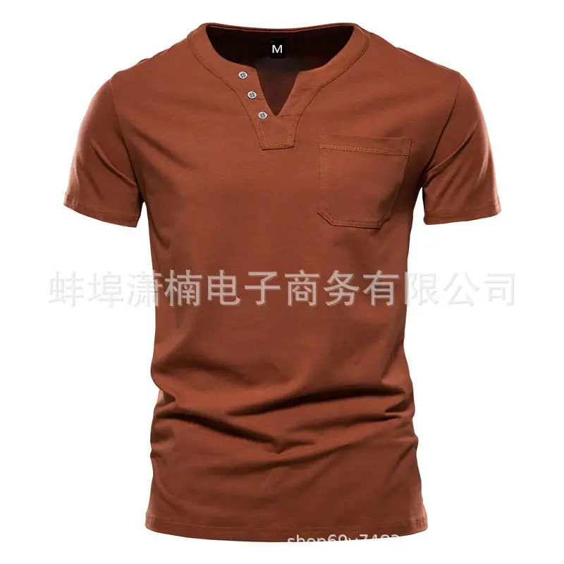 2023 V-Neck Short Sleeve Men T-Shirt White — feature 3