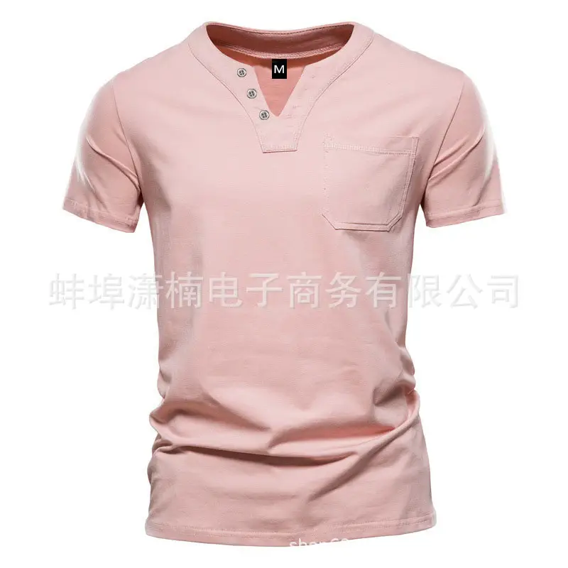 2023 V-Neck Short Sleeve Men T-Shirt White — feature 6