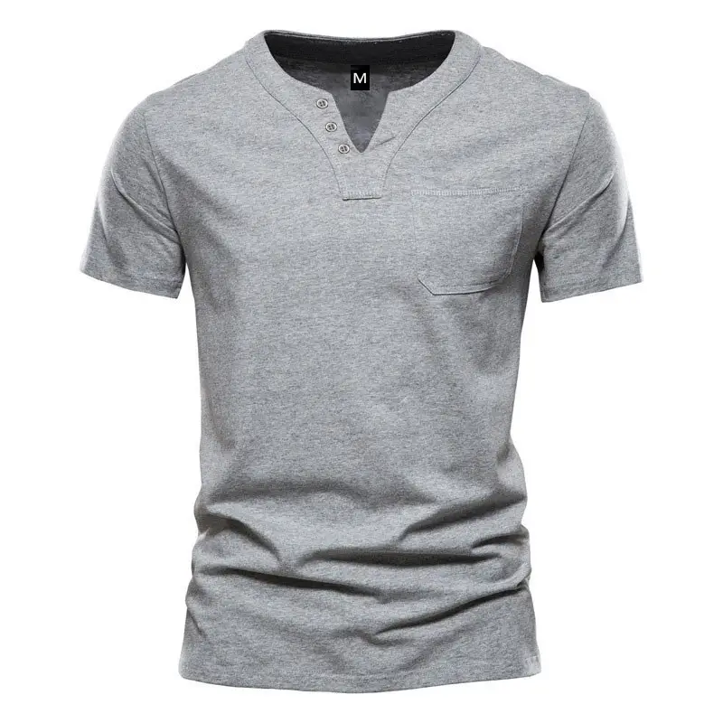 2023 V-Neck Short Sleeve Men T-Shirt White - Image 7