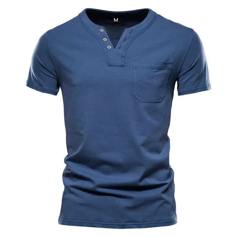 2023 V-Neck Short Sleeve Men T-Shirt White - Image 10