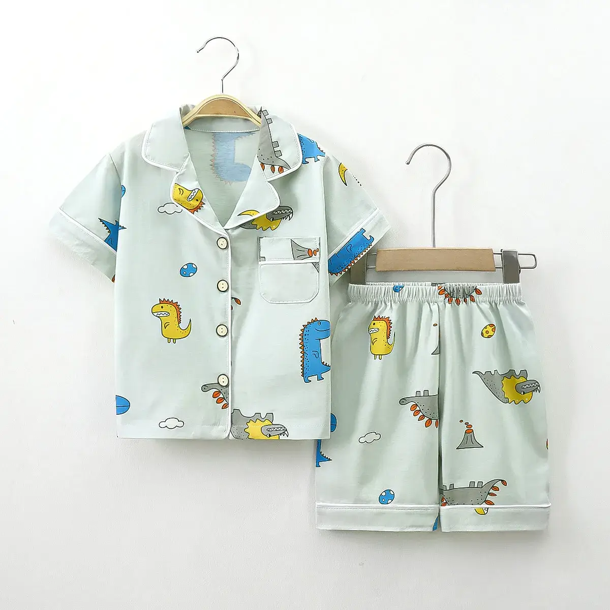 2024 Cotton Kids Pajamas Two-Piece Set Pink & Yellow Medium Large - Image 8