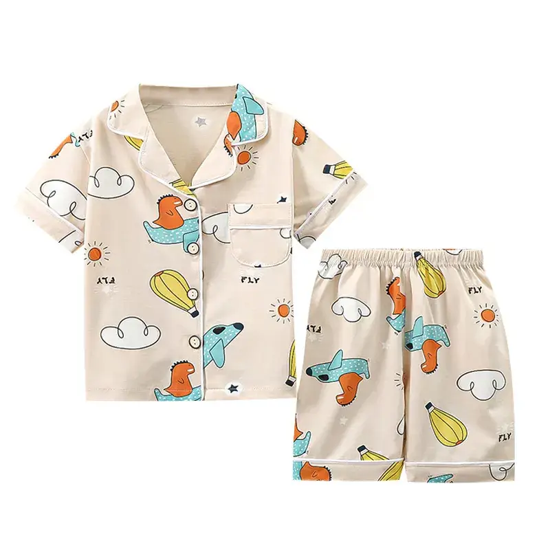 2024 Cotton Kids Pajamas Two-Piece Set Pink & Yellow Medium Large - Image 9