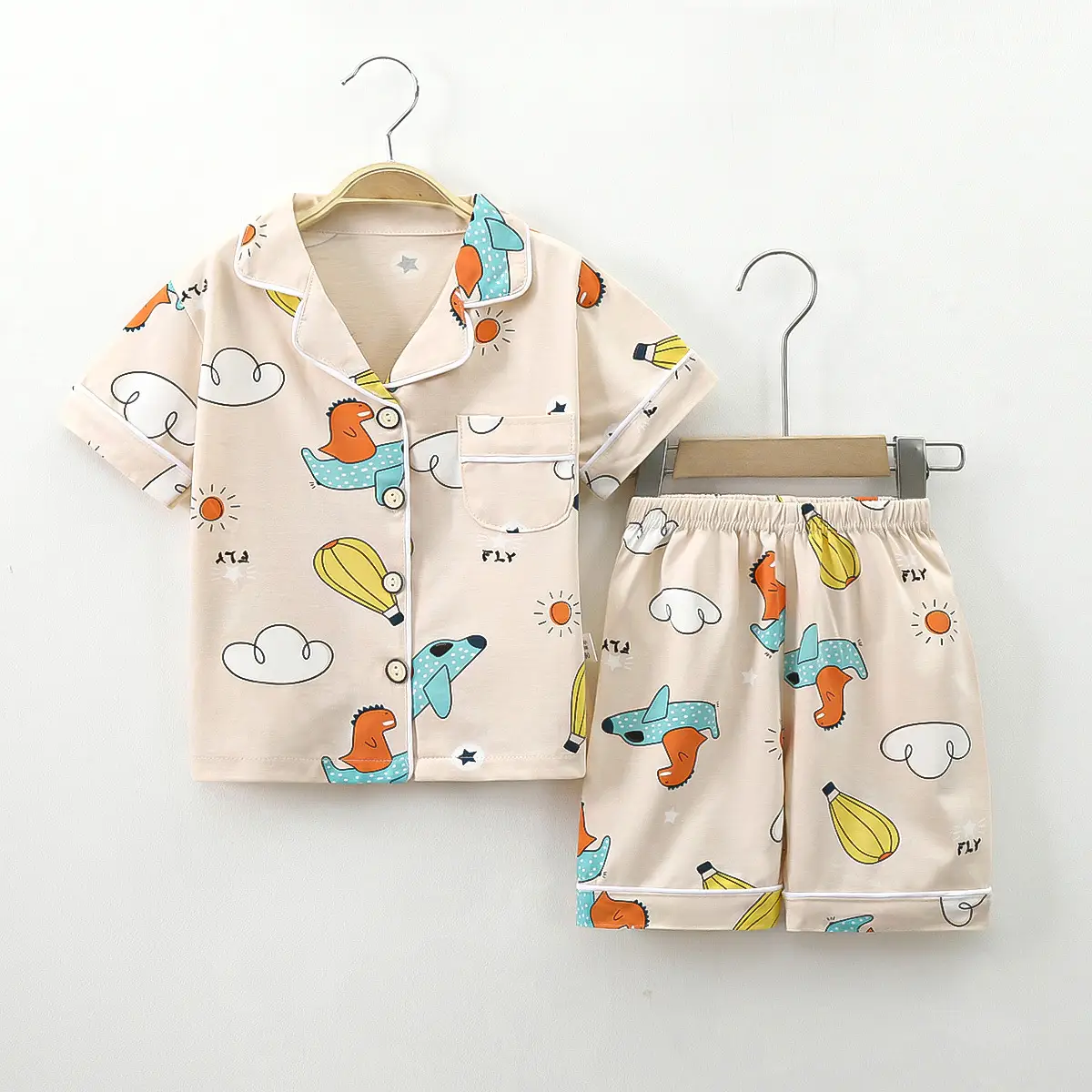2024 Cotton Kids Pajamas Two-Piece Set Pink & Yellow Medium Large — feature 15