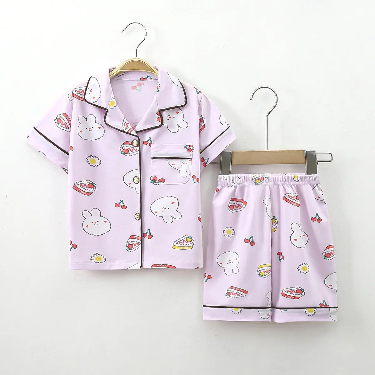 2024 Cotton Kids Pajamas Two-Piece Set Pink & Yellow Medium Large — feature 17