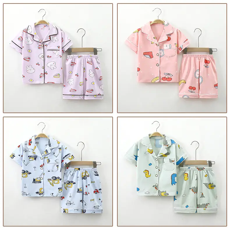 2024 Cotton Kids Pajamas Two-Piece Set Pink & Yellow Medium Large — feature 9