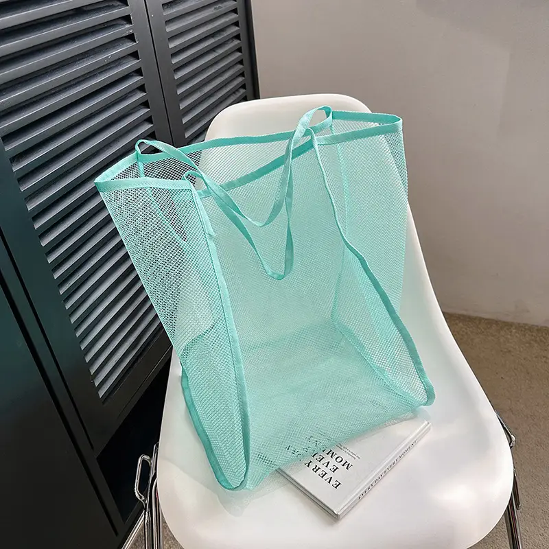 Women's Mesh Shoulder Bag Turquoise 2023 New - Image 8