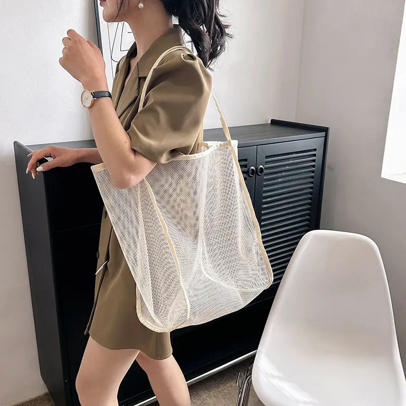 Women's Mesh Shoulder Bag Turquoise 2023 New - Image 9