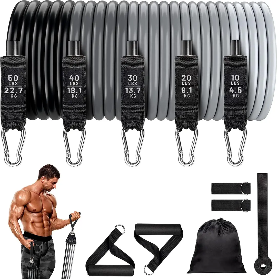 Amazon's Best-Selling 11-Piece Fitness Tension Rope Set Yoga Tensioner Men's Home Resistance Band Training Rope