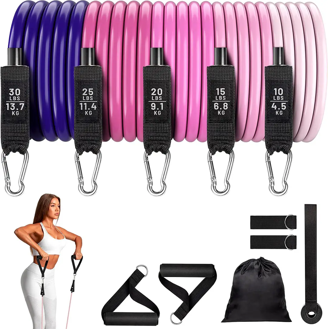 Amazon's Best-Selling 11-Piece Fitness Tension Rope Set Yoga Tensioner Men's Home Resistance Band Training Rope