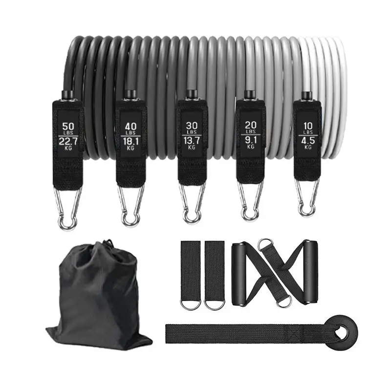 Amazon's Best-Selling 11-Piece Fitness Tension Rope Set Yoga Tensioner Men's Home Resistance Band Training Rope