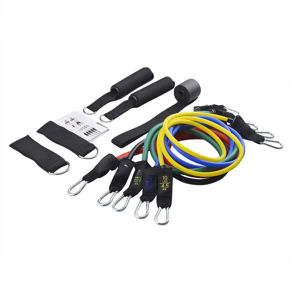 Amazon's Best-Selling 11-Piece Fitness Tension Rope Set Yoga Tensioner Men's Home Resistance Band Training Rope